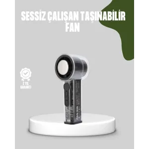 Dijital Ekranlı Şarjlı Mini Fan 100 Kademeli Hız Ayarı
