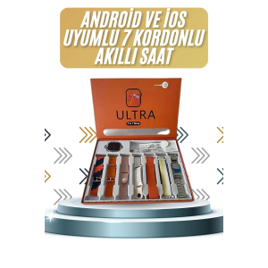 7 Kordonlu Akıllı Saat Plastik Kordon Hasır Kordon Çelik Kordon