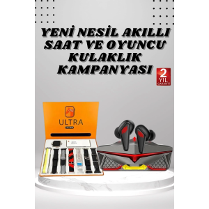 7 Kordonlu Akıllı Saat Ve  Kulaklığı Bluetooth Bağlantılı Android Ve İos Uyumlu