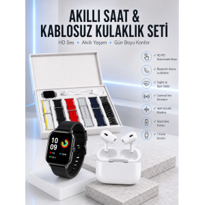7 Kordonlu Akıllı Saat Ve Yeni Nesil Kulaklık Dokunmatik Ekran Android Ve İos Uyumlu