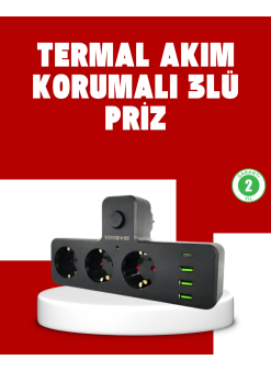 7 Portlu Çoklu Priz Usb Ve Type-c Girişli Akıllı Güç Ünitesi