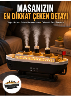 7 Renk Ortam Işıklı Dekoratif Gemi Tasarım Hava Nemlendirici Difüzör Yeni Nesil