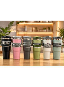 700 Ml Taşıma Kulplu Paslanmaz Çelik Termos Mug - Vakumlu Isı Yalıtımlı Bardak Alk4628
