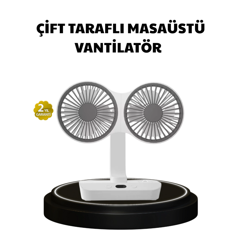 720° Dönebilen Çift Başlıklı Usb Şarjlı Masaüstü Vantilatör – Sessiz Ve Güçlü Serinlik 720° Dönebilen Çift Başlıklı Usb Şarjlı Masaüstü Vantilatör – Sessiz Ve Güçlü Serinlik