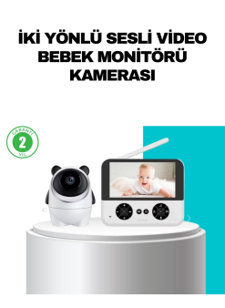 720p Bebek Kamerası Uzaktan Kontrollü Gece Görüşlü Monitör