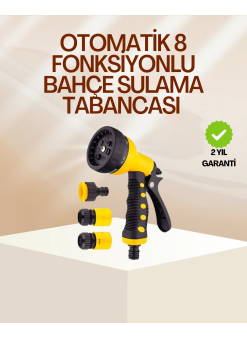8 Fonksiyonlu Bahçe Sulama Tabancası Seti Çok Amaçlı Hortum Ucu