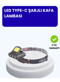 800 Lumen Led Kafa Lambası Cob Ve Xpe Led Type C Şarjlı Ayarlanabilir