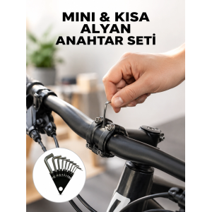 9 Parça Kısa Tip Alyan Seti Isıl İşlemli Profesyonel Kullanım Yeni Nesil
