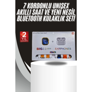 9 Ultra Akıllı Saat 49mm 2inç Ekran 7 Kordonlu Ve Bluetooth Kulaklık