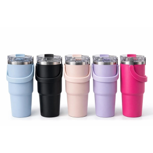 900 Ml Taşıma Kulplu Paslanmaz Çelik Termos Mug - Vakumlu Isı Yalıtımlı Bardak Alk4631