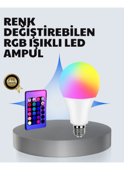 A Kalite 2025 Rgb Led Ampul Uzaktan Kumandalı 16 Renkli Lamba