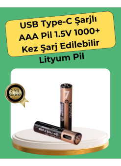 Aaa Boyutunda Usb Şarjlı Pil – Kompakt Tasarım, Geniş Uyumluluk