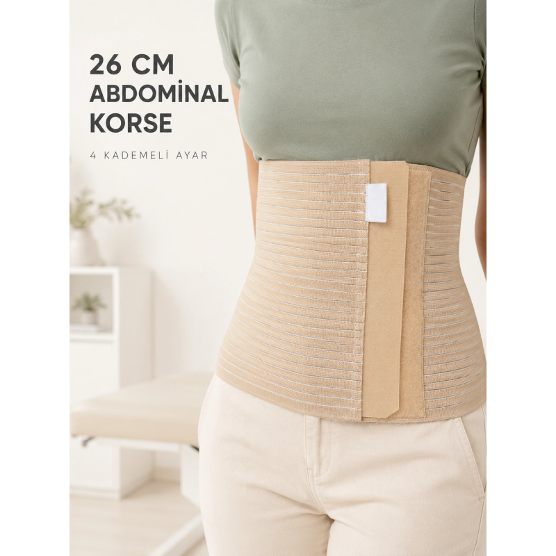 Abdominal Doğum Sonrası Korse 26 Cm Geniş 4 Kademeli Cırtlı Ayarlanabilir Abdominal Doğum Sonrası Korse 26 Cm Geniş 4 Kademeli Cırtlı Ayarlanabilir