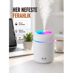 Abs Gövdeli 300ml Usb Nemlendirici – Beyaz, Gri, Pembe Renk