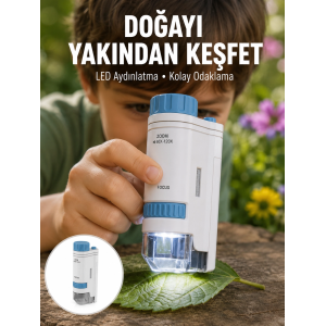 Abs Gövdeli Öğrenci Ve Hobi Mikroskobu – Mavi Renk Yeni Nesil
