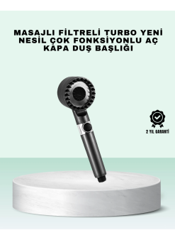 Aç Kapa Tuşlu Filtreli Duş Başlığı Yeni Nesil Tasarım