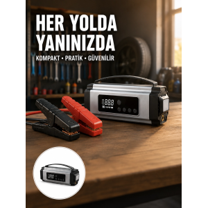 Acil Durumlar İçin Çok Fonksiyonlu Araç Akü Takviyesi Hava Kompresörü Ve Güç Kaynağı Yeni Nesil
