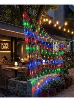Ağ Şeklinde Led File Işık Dekoratif Ortam Aydınlatma Bahçe Balkon Süsü