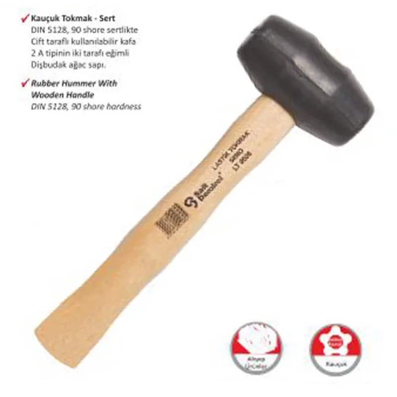 Ağaç Saplı Lastik Tokmak No:70 Ağaç Saplı Lastik Tokmak No:70