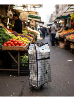 Ağır Yük Taşımaya Uygun Tekerlekli Market Ve Pazar Çantası