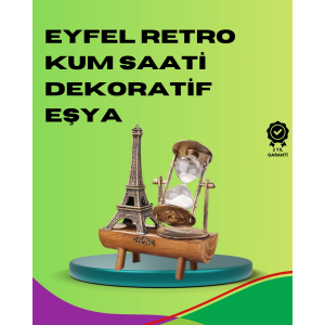Ahşap Gövdeli Dekoratif Kum Saati – Masa Üstü El Sanatı Aksesuarı