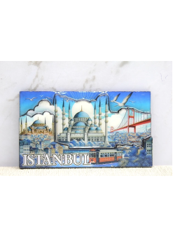 Ahşap İstanbul Temalı Magnet Alk4362