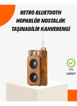 Ahşap Tarzı Kablosuz Hoparlör 5w Güçlü Bass Tf Usb Aux