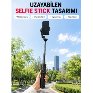 Aı Takipli Gimbal Selfie Stick 360° Otomatik Yüz Takibi Bluetooth Kumandalı Uzayabilir Tripodlu Telefon Sabitleyici