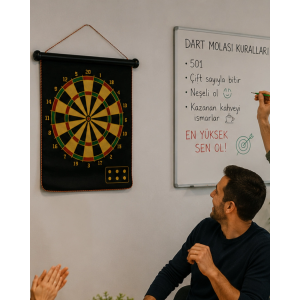 Aile Ve Arkadaş Oyunları İçin Manyetik Dart Tahtası 6 Ok Dahil