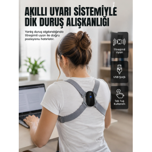 Akıllı Dik Duruş Düzeltici Titreşim Uyarılı Şarjlı Destek Cihazı