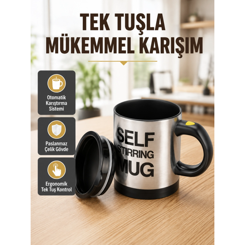 Akıllı Kendi Kendini Karıştıran Termal Kupa – Paslanmaz Çelik Akıllı Kendi Kendini Karıştıran Termal Kupa – Paslanmaz Çelik