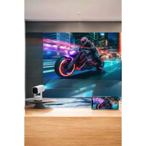 Akıllı Projeksiyon Powerbankli Taşınabilir Sinema Projektörü 4k Hd Kaliteli