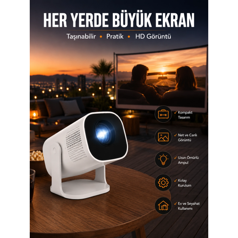 Akıllı Projeksiyon Powerbankli Taşınabilir Sinema Projektörü 4k Hd Kaliteli Yeni Nesil Akıllı Projeksiyon Powerbankli Taşınabilir Sinema Projektörü 4k Hd Kaliteli Yeni Nesil