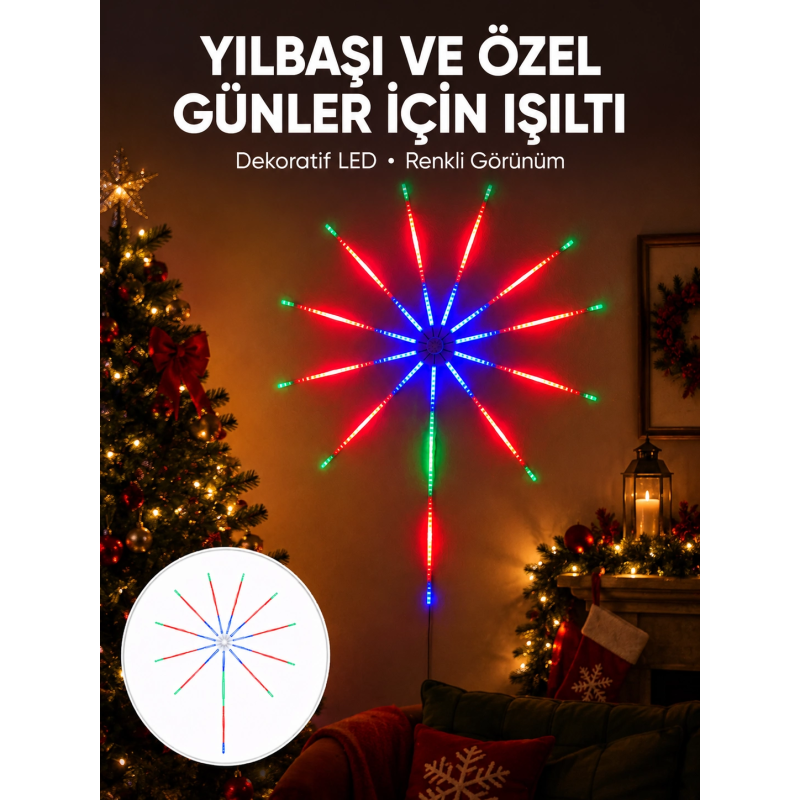 Akıllı Rgb Led Havai Fişek Duvar Lambası Kumandalı Ve Uygulama Kontrollü Yeni Nesil Akıllı Rgb Led Havai Fişek Duvar Lambası Kumandalı Ve Uygulama Kontrollü Yeni Nesil