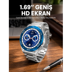 Akıllı Saat 1.62 İnç Ultimate Nabız Sensörlü Sesli Görüşme Yapabilen Yeni Nesil