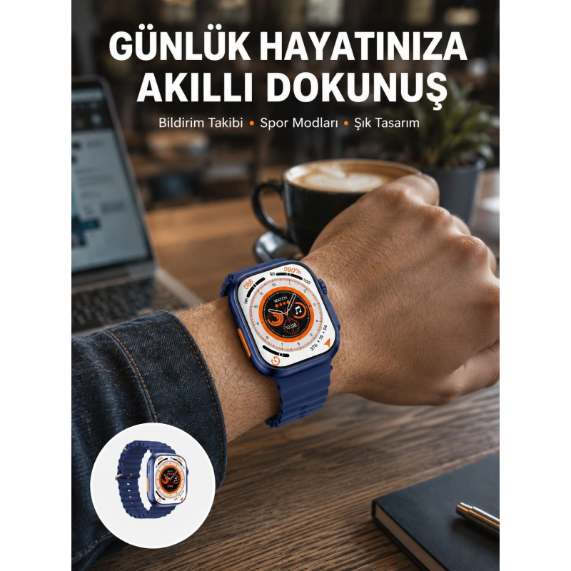 Akıllı Saat 360 Mah Çoklu Spor Modlu Lacivert Siyah Kordon Yeni Nesil Akıllı Saat 360 Mah Çoklu Spor Modlu Lacivert Siyah Kordon Yeni Nesil
