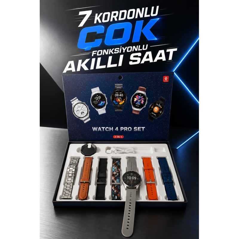 Akıllı Saat 7 Kordonlu Yeni Nesil Arama Cevaplayan Çok Fonksiyonlu Akıllı Saat 7 Kordonlu Yeni Nesil Arama Cevaplayan Çok Fonksiyonlu