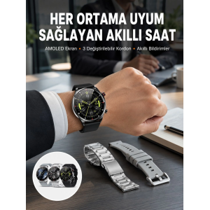 Akıllı Saat Adımsayar Nabız Ölçer Titreşim Özellikli Çağrı Cevaplama Sosyal Medya Yeni Nesil