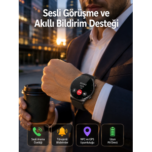Akıllı Saat Adımsayar Nabız Ölçer Titreşim Özellikli Çağrı Cevaplama Sosyal Medya Yeni Nesil