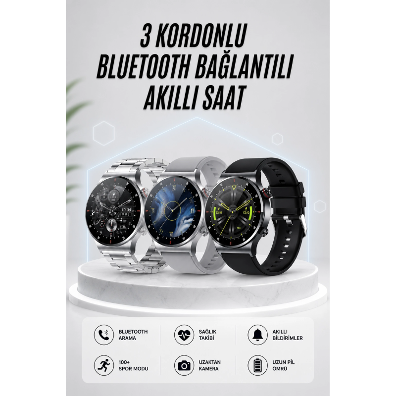 Akıllı Saat Amoled Ekran Bluetooth Bağlantılı Sesli Görüşme Nabız Ölçer Akıllı Saat Amoled Ekran Bluetooth Bağlantılı Sesli Görüşme Nabız Ölçer