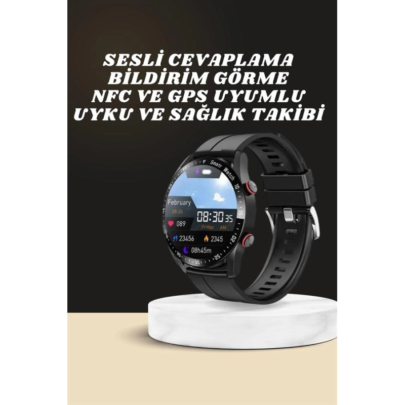 Akıllı Saat Amoled Ekran Metal Ve Deri Kordonlu Uyku Ve Sağlık Takibi Titreşimli Akıllı Saat Amoled Ekran Metal Ve Deri Kordonlu Uyku Ve Sağlık Takibi Titreşimli