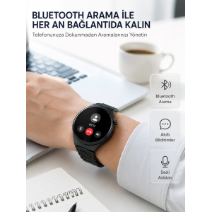 Akıllı Saat Android Ve İos Uyumlu Bluetooth Arama, Amoled Hd Ekran Ve 3lü Kordon Seti