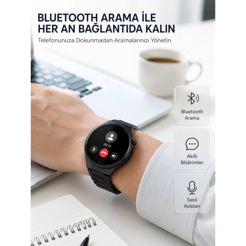 Akıllı Saat Android Ve İos Uyumlu Bluetooth Arama, Amoled Hd Ekran Ve 3lü Kordon Seti Akıllı Saat Android Ve İos Uyumlu Bluetooth Arama, Amoled Hd Ekran Ve 3lü Kordon Seti