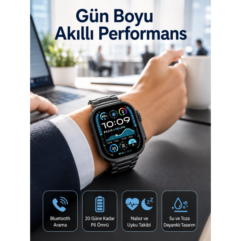 Akıllı Saat Arama Konuşma Gps Ve Nfc Özelliği 3 Kordonlu Amoled Ekran Akıllı Saat Arama Konuşma Gps Ve Nfc Özelliği 3 Kordonlu Amoled Ekran