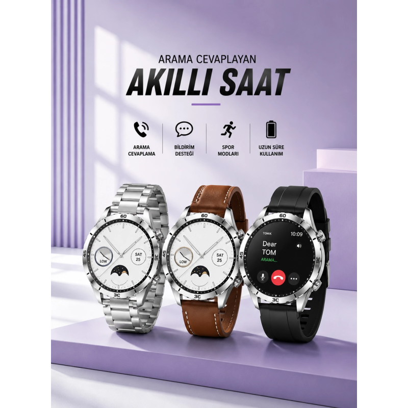 Akıllı Saat Bildirim Görme Sesli Görüşme Çoklu Kordon Gps Takibi Akıllı Saat Bildirim Görme Sesli Görüşme Çoklu Kordon Gps Takibi