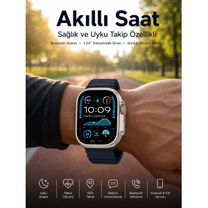 Akıllı Saat Bluetooth Bağlantılı Nfc Ve Gps Uyumlu Nabız Ölçer Sesli Görüşme Yeni Nesil