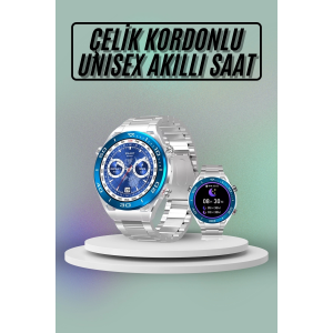 Akıllı Saat Çelik Kordonlu Amoled Ekran Android Ve İos Uyumlu Çağrı Cevaplayabilen