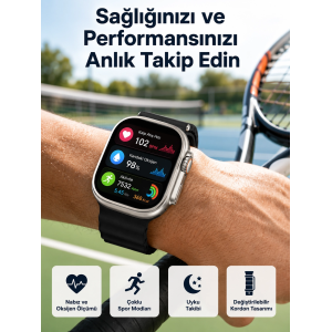 Akıllı Saat Çok Fonksiyonlu Unısex Sosyal Medya Girişli Bluetooth Bağlantılı