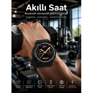 Akıllı Saat Dokunmatik Ekran Sesli Görüşme Ve Bildirim Görme Sağlık Takibi