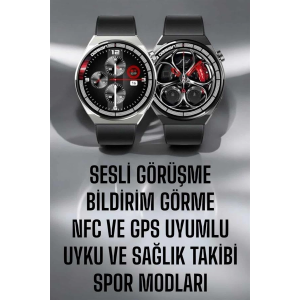Akıllı Saat Gps Ve Nfc Özelliği Sesli Görüşme Dokunmstik Ekran